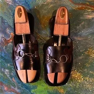Prada | Shoes | Vintage Prada Black And Brown Leather Slides 